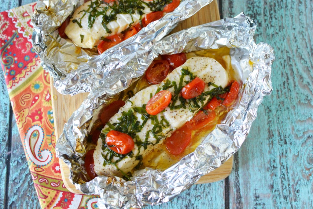 grilled tomato and basil tilapia