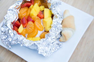 mango and red bell pepper chicken foil pack
