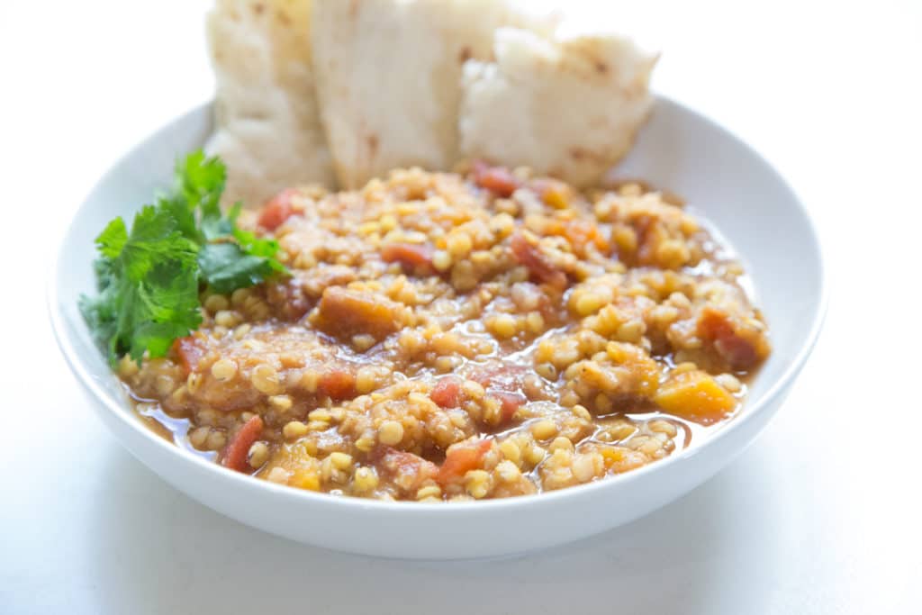 vegetarian recipe for indian butternut squash and lentils