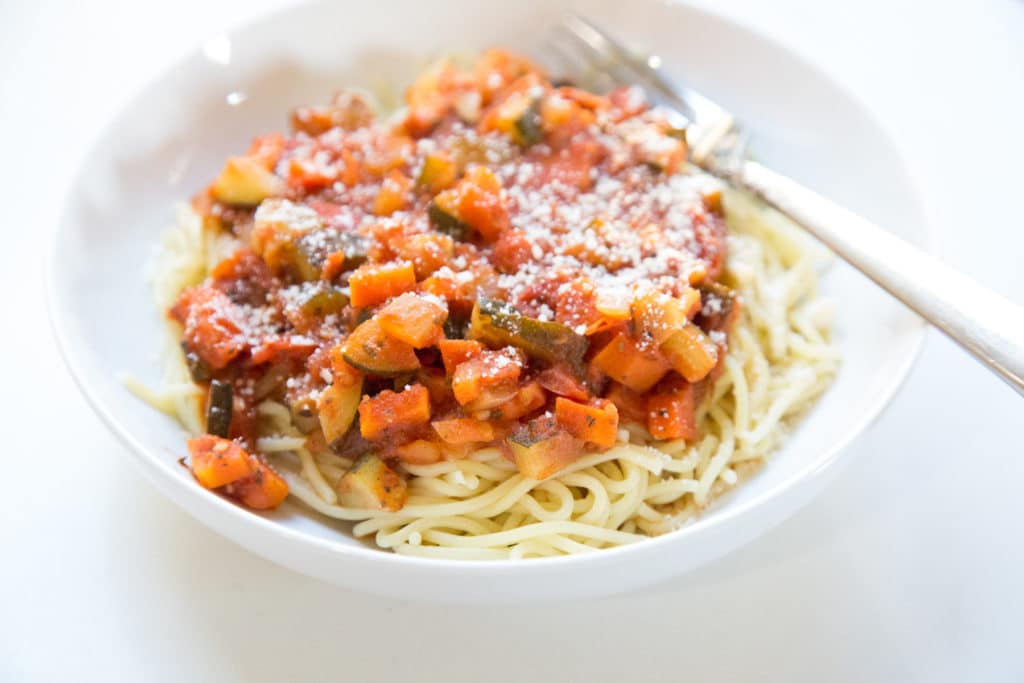 vegetarian recipe for vegetable ragu with pasta