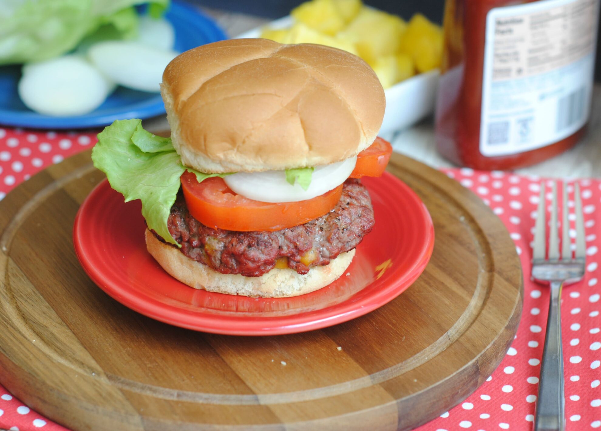 stuffed double cheeseburger