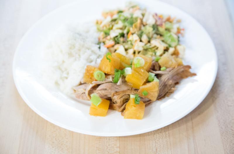 Slow Cooker Pineapple Pork with Quinoa - A Bird and a Bean